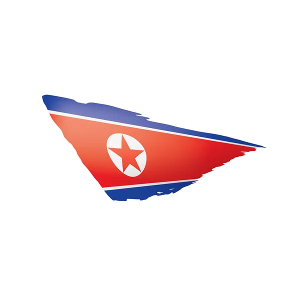 Bandera de Corea del Norte, ilustración vectorial sobre fondo blanco. — Archivo Imágenes Vectoriales