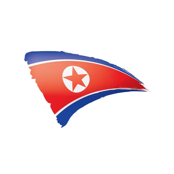 Drapeau Corée du Nord, illustration vectorielle sur fond blanc. — Image vectorielle