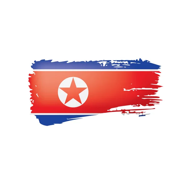 Nordkoreanische Flagge, Vektorabbildung auf weißem Hintergrund. — Stockvektor