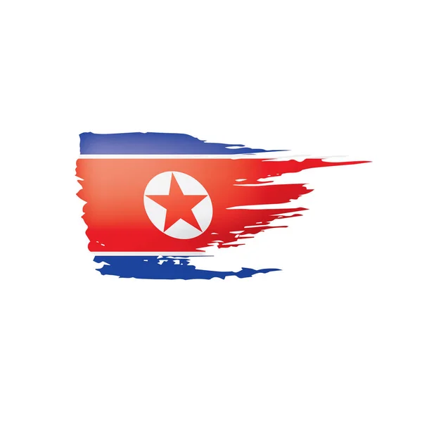 北朝鮮の旗白い背景のベクトルイラスト. — ストックベクタ