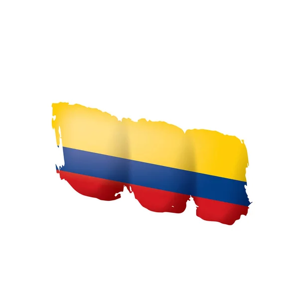 Colombia flagga, vektor illustration på en vit bakgrund. — Stock vektor