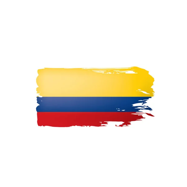 콜롬비아 국기, 흰색 배경에 있는 벡터 삽화. — 스톡 벡터