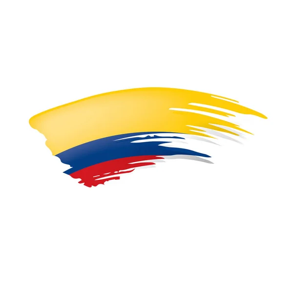 Kolumbianische Flagge, Vektorabbildung auf weißem Hintergrund. — Stockvektor