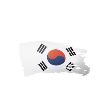 Güney Kore bayrağı, beyaz bir arka plan üzerinde vektör çizim.