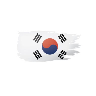 Güney Kore bayrağı, beyaz bir arka plan üzerinde vektör çizim.