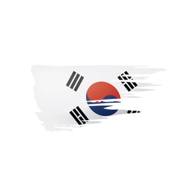 Güney Kore bayrağı, beyaz bir arka plan üzerinde vektör çizim.