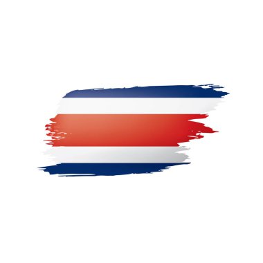 Kosta Rika bayrağı, beyaz arkaplanda vektör illüstrasyonu.