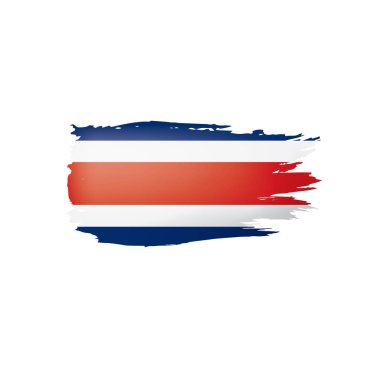 Kosta Rika bayrağı, beyaz arkaplanda vektör illüstrasyonu.