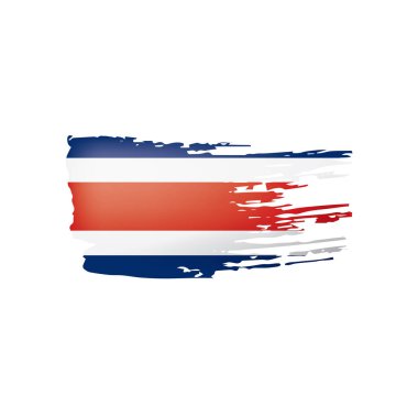 Kosta Rika bayrağı, beyaz arkaplanda vektör illüstrasyonu.