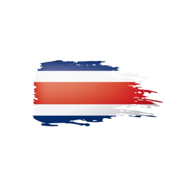 Kosta Rika bayrağı, beyaz arkaplanda vektör illüstrasyonu.