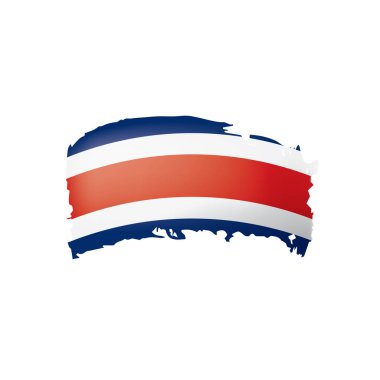 Kosta Rika bayrağı, beyaz arkaplanda vektör illüstrasyonu.