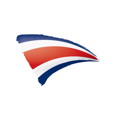 Kosta Rika bayrağı, beyaz arkaplanda vektör illüstrasyonu.