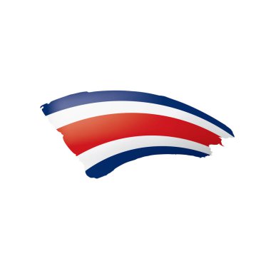 Kosta Rika bayrağı, beyaz arkaplanda vektör illüstrasyonu