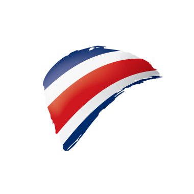 Kosta Rika bayrağı, beyaz arkaplanda vektör illüstrasyonu.