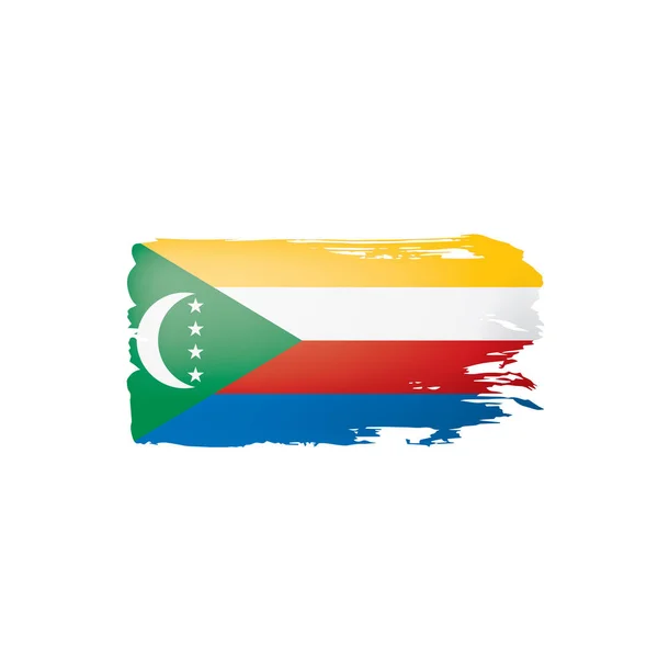 Bandera de Comoras, ilustración vectorial sobre fondo blanco . — Vector de stock