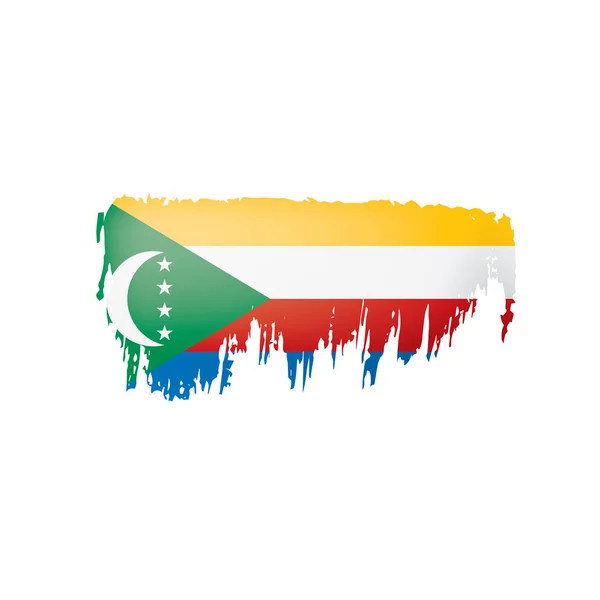 Komorernas flagga, vektorillustration på vit bakgrund. — Stock vektor