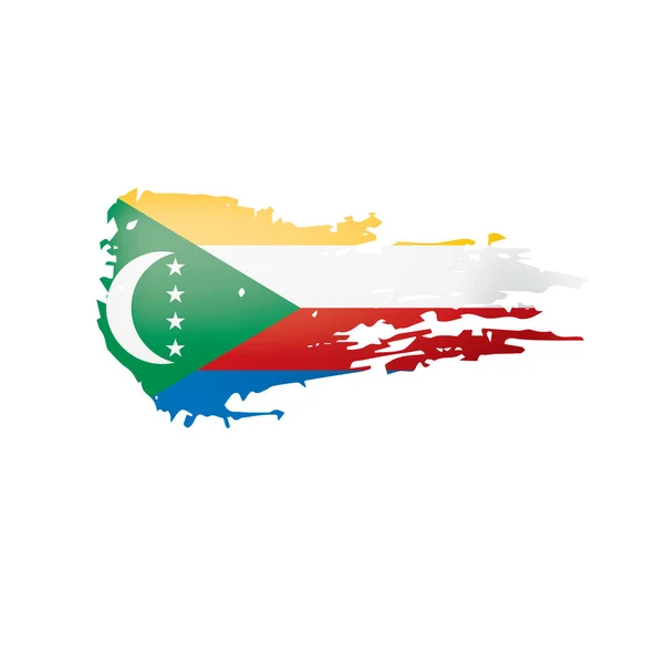 Bandera de Comoras, ilustración vectorial sobre fondo blanco . — Vector de stock
