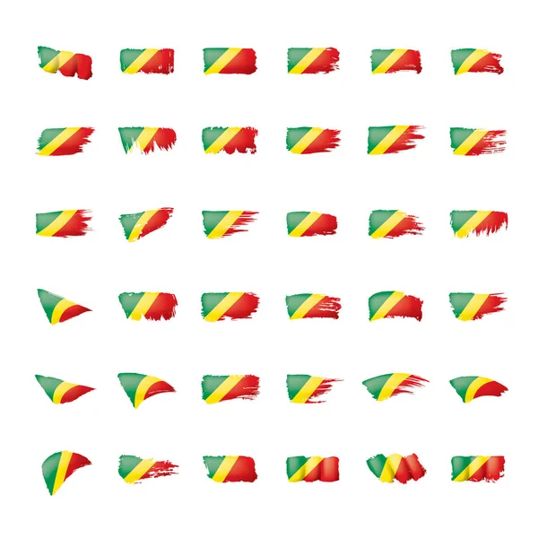 콩고 국기, 흰 배경 위의 벡터 그림 — 스톡 벡터