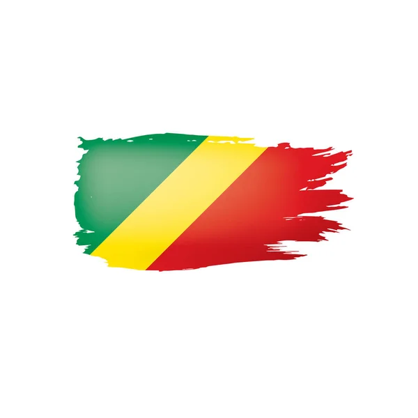 Congo vlag, vector illustratie op een witte achtergrond — Stockvector