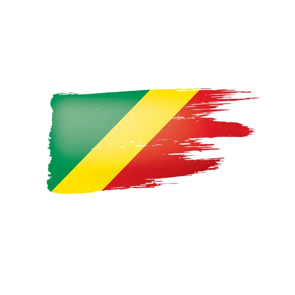 Flaga Konga, ilustracja wektora na białym tle — Wektor stockowy