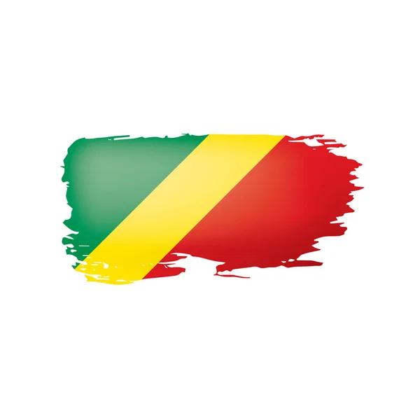 Congo vlag, vector illustratie op een witte achtergrond — Stockvector