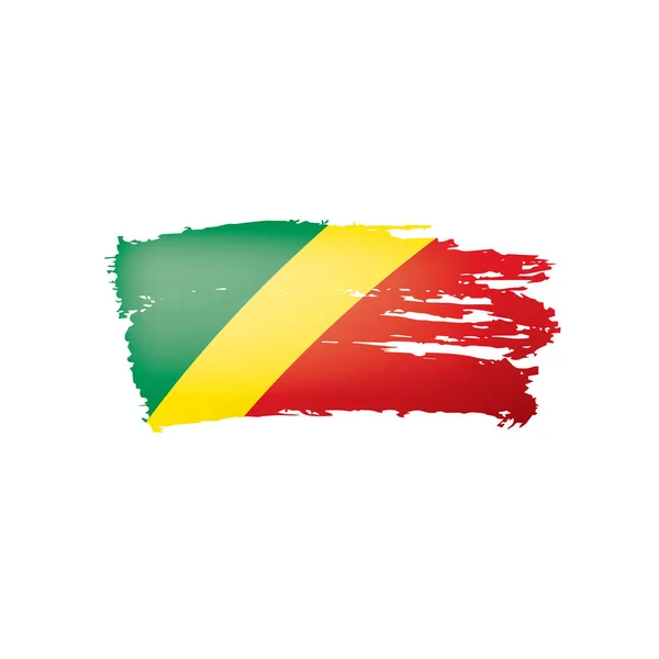 刚果国旗，白色背景上的矢量插图 — 图库矢量图片