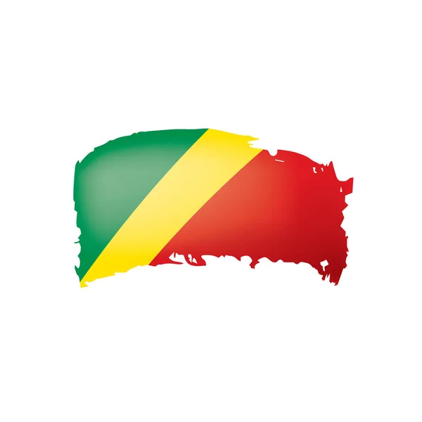 Kongo flagga, vektor illustration på en vit bakgrund — Stock vektor