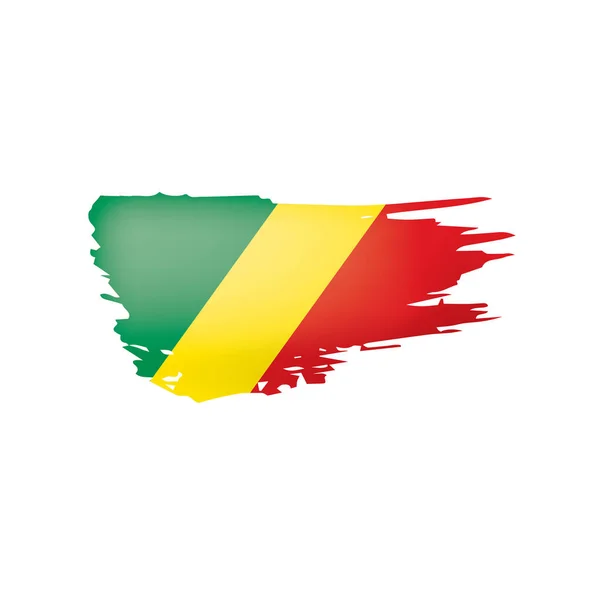 Drapeau Congo, illustration vectorielle sur fond blanc — Image vectorielle