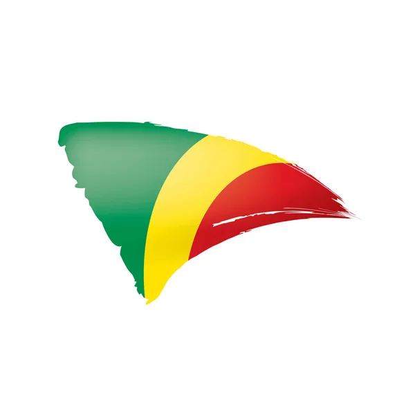 Congo Flag Vector Illustration White Background — Stock Vector