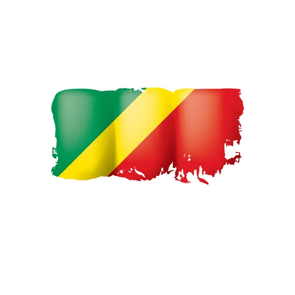 Congo vlag, vector illustratie op een witte achtergrond — Stockvector