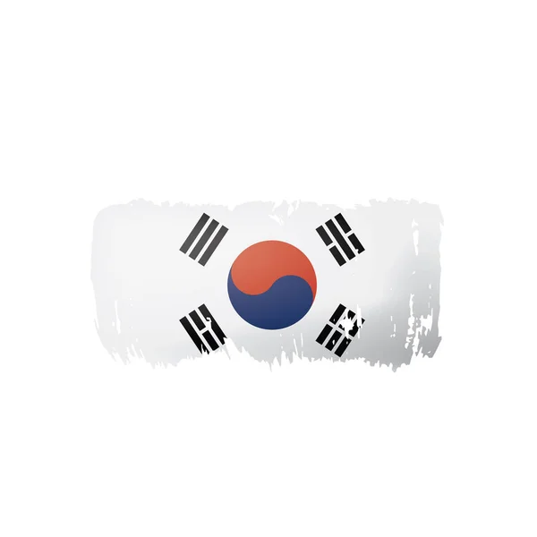 Південнокорейські прапор, Векторні ілюстрації на білому фоні. — стоковий вектор