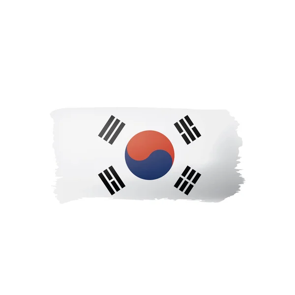 Südkoreanische Flagge, Vektorabbildung auf weißem Hintergrund. — Stockvektor