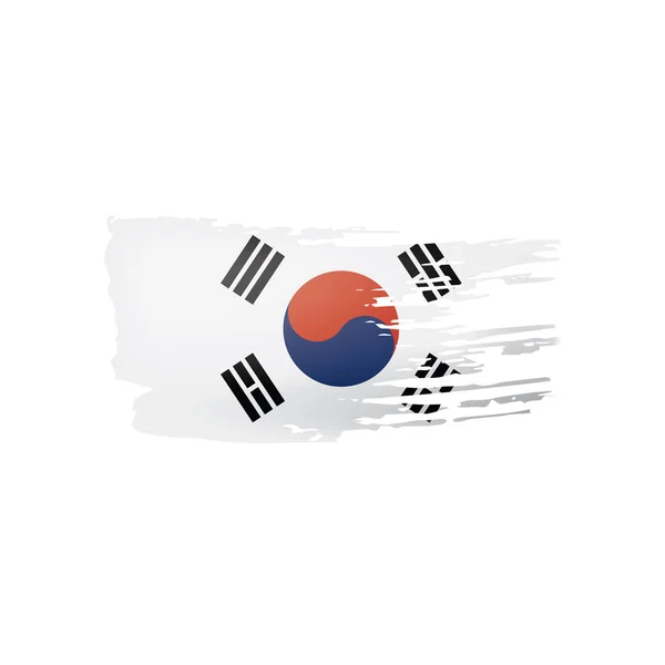 Südkoreanische Flagge, Vektorabbildung auf weißem Hintergrund. — Stockvektor