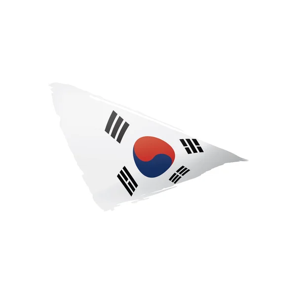 Südkoreanische Flagge, Vektorabbildung auf weißem Hintergrund. — Stockvektor