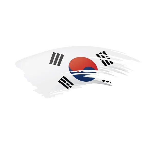 Sydkoreanska flaggan, vektorillustration på vit bakgrund. — Stock vektor