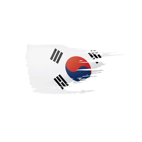 South Korean flag, vector illustration on a white background. — Stock Vector