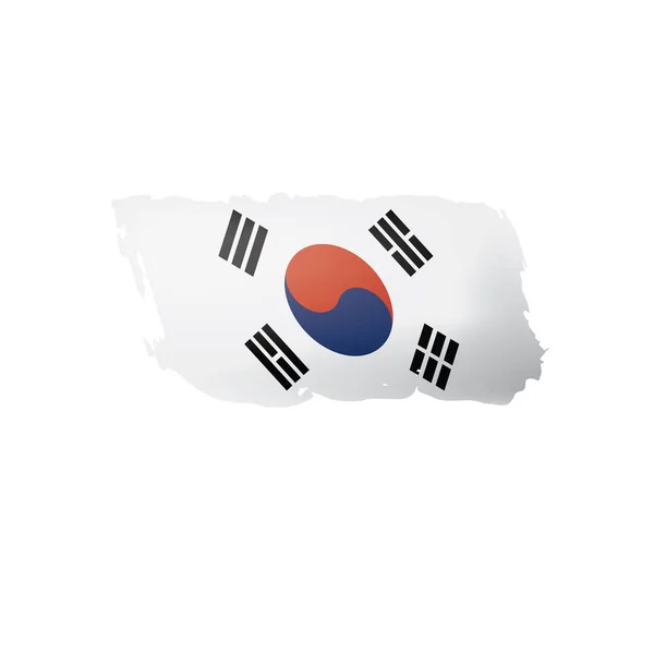 Bandiera sudcoreana, illustrazione vettoriale su sfondo bianco . — Vettoriale Stock