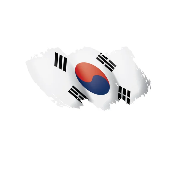 Флаг Южной Кореи, векторная иллюстрация на белом фоне . — стоковый вектор