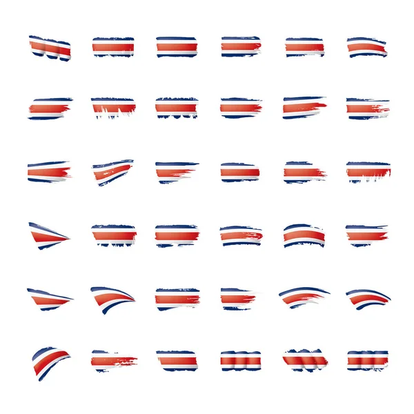 Kostarika vlajka, vektorové ilustrace na bílém pozadí. — Stockový vektor