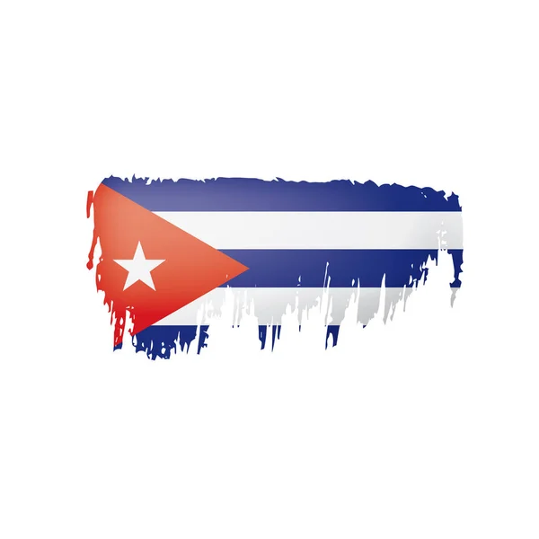 Küba bayrağı, beyaz arkaplanda vektör illüstrasyonu. — Stok Vektör