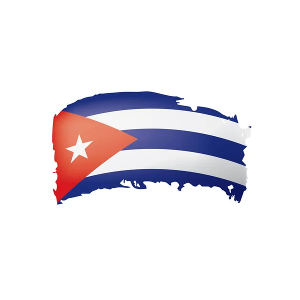 古巴国旗，白色背景上的矢量插图. — 图库矢量图片