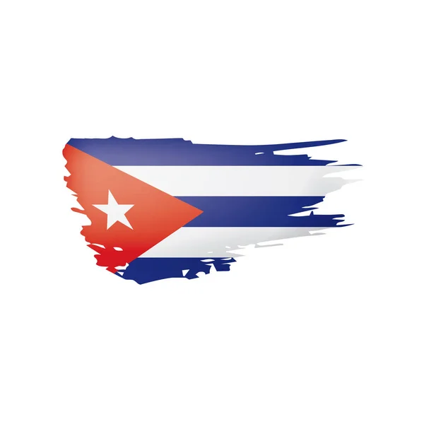 Küba bayrağı, beyaz arkaplanda vektör illüstrasyonu. — Stok Vektör