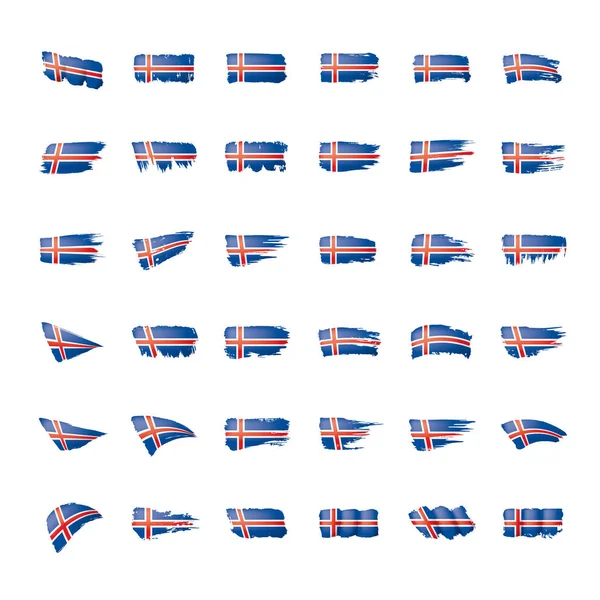 Island Flagge, Vektorabbildung auf weißem Hintergrund — Stockvektor