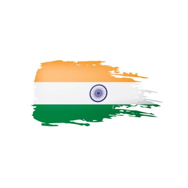 Hindistan bayrağı, beyaz arkaplanda vektör illüstrasyonu