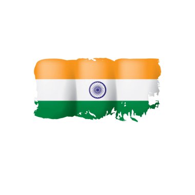 Hindistan bayrağı, beyaz arkaplanda vektör illüstrasyonu