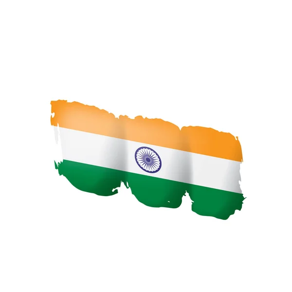 India vlag, vector illustratie op een witte achtergrond — Stockvector