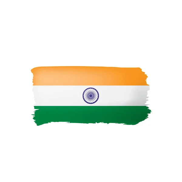 Drapeau Inde, illustration vectorielle sur fond blanc — Image vectorielle