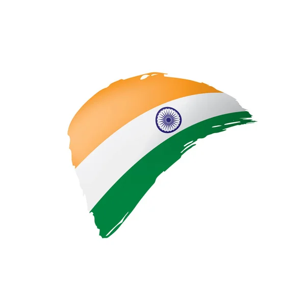 India bandiera, illustrazione vettoriale su sfondo bianco — Vettoriale Stock