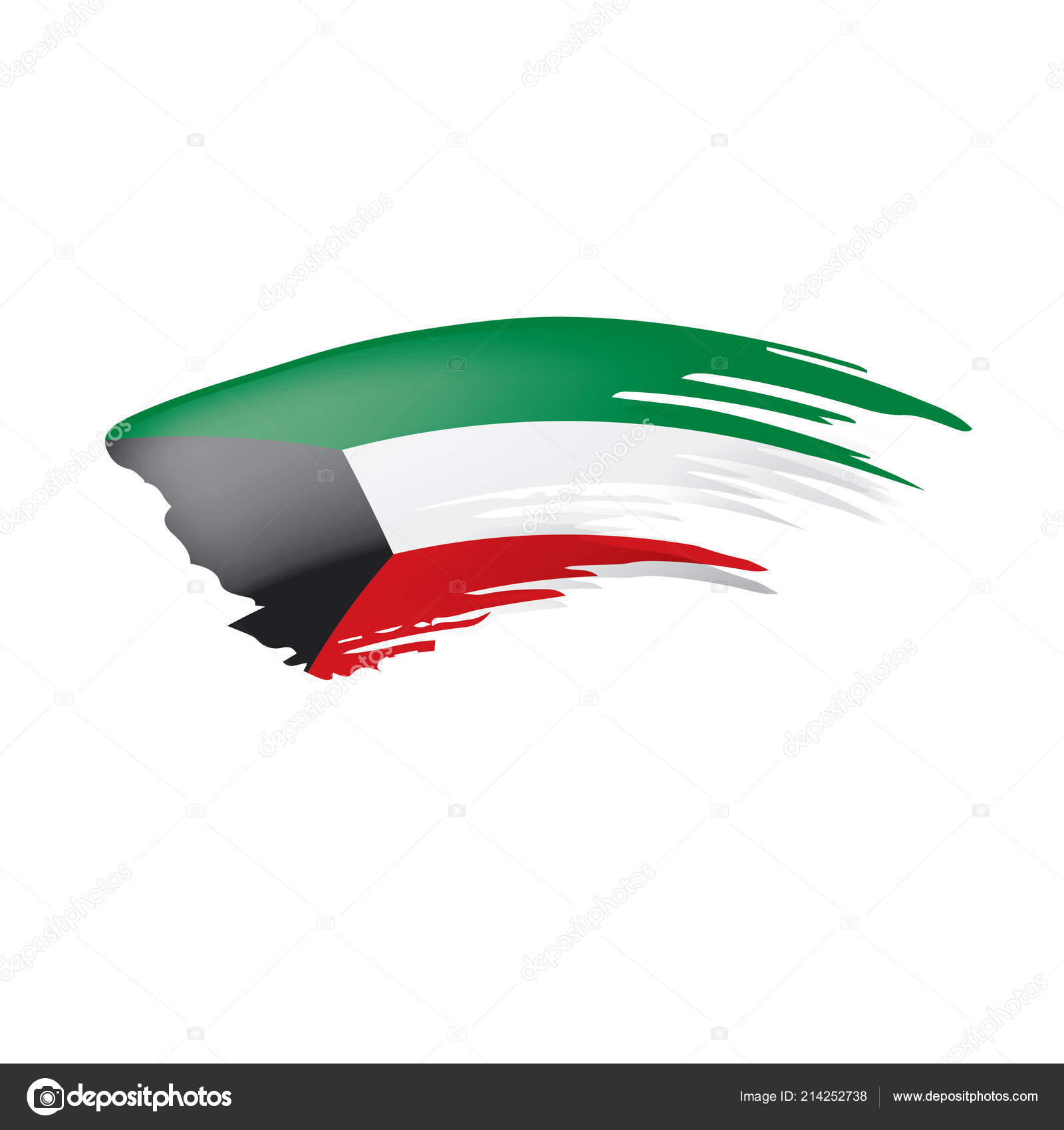 Kuwait Flag Vector Illustration On A White Background Stock Vector C Artbutenkov 214252738