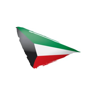 Beyaz arkaplanda Kuveyt bayrağı, vektör illüstrasyonu.